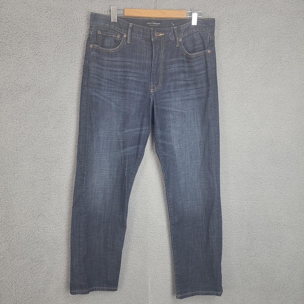 Lucky Brand Dark Wash Stretch 329 Classic Straight Leg Jeans Men's Size 36 X 30‎